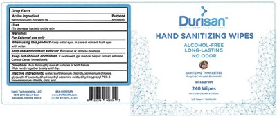 Durisan Wipes 240 (Durisan Hand Sanitizing Wipes 240)